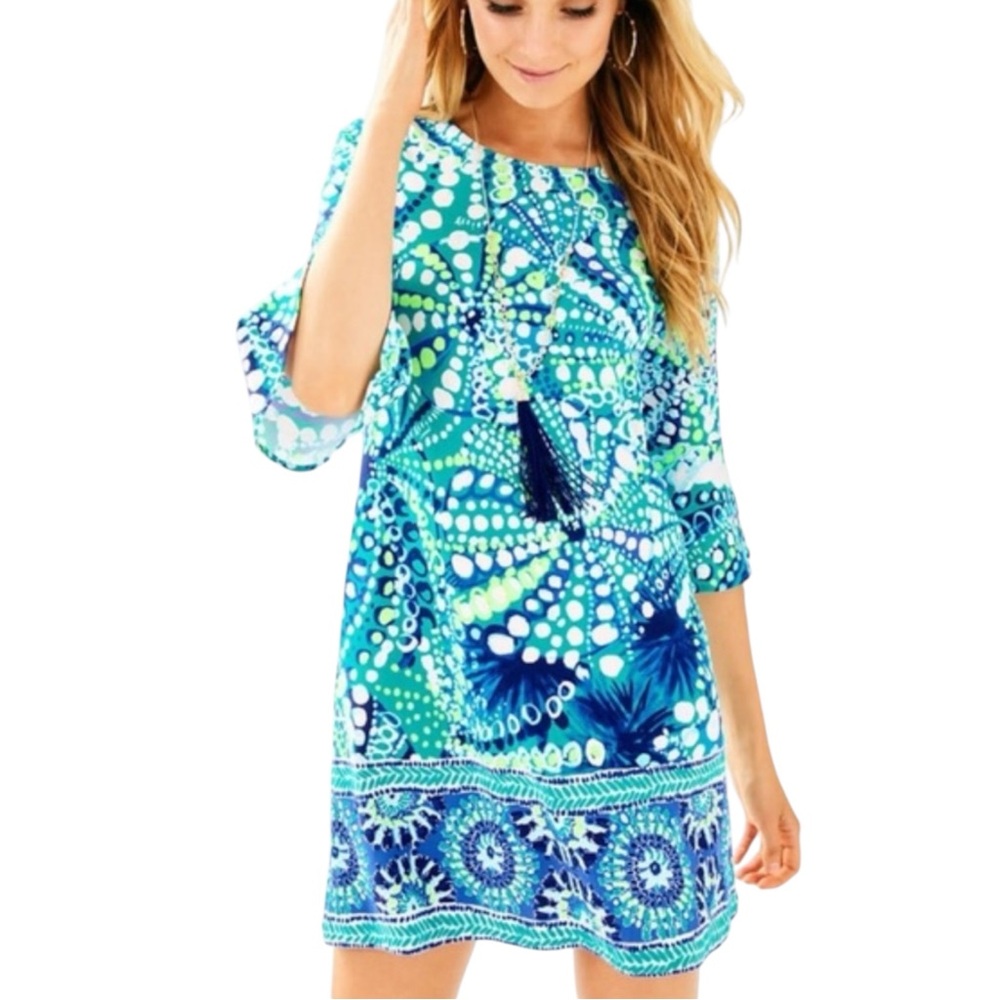 LILLY PULITZER Ophelia Swing Dress Agate Green Roe Your Boat Size XXS
